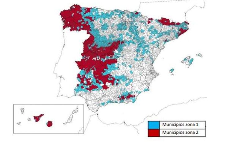 Clasificación municipios gas radón